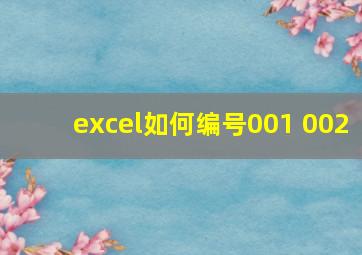 excel如何编号001 002